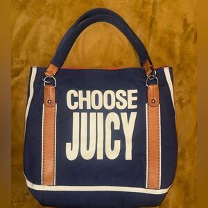 Juicy Couture “Choose Juicy” Navy Terry Lined Tote Bag – Rare Y2K